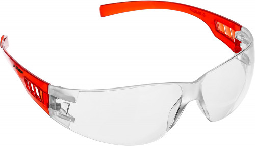 Прозрачные очки защитные открытого типа ЗУБР Мастер, пластиковые дужки / 110325